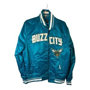NBA CHARLOTTE HORNETS MEN'S CHEST BUZZ CITY SATIN JACKET NWT SZ Med SOLD